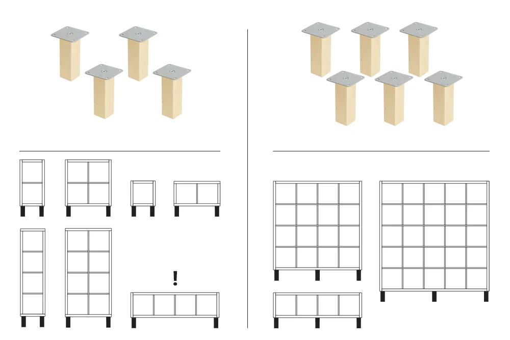 Möbelfüße für IKEA Kallax Regal - Image 3