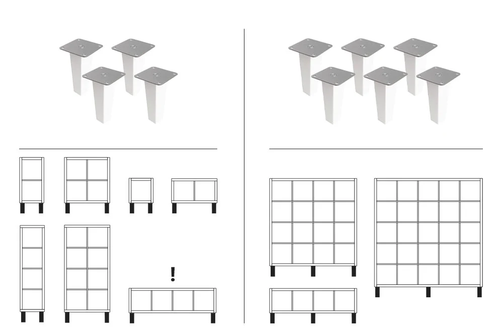 Weiße Möbelfüße für IKEA Kallax Regal - Image 3