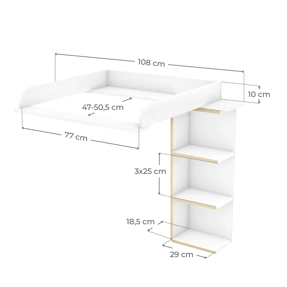 Wickelaufsatz Hemnes mit Stauraumregal - Image 11