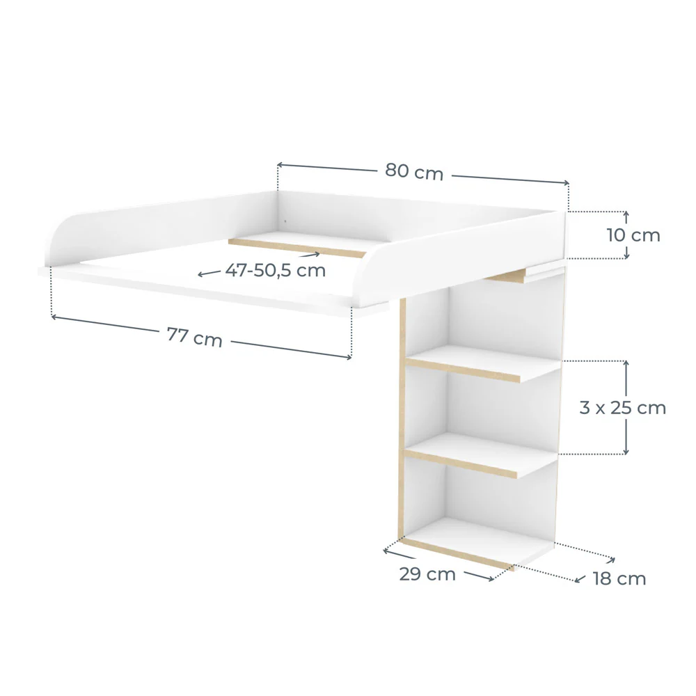 Wickelaufsatz Malm 3er mit Stauraumregal - Image 7