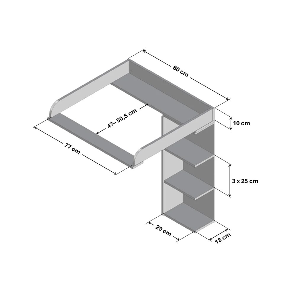 Wickelaufsatz Malm 4er mit Stauraumregal - Image 8