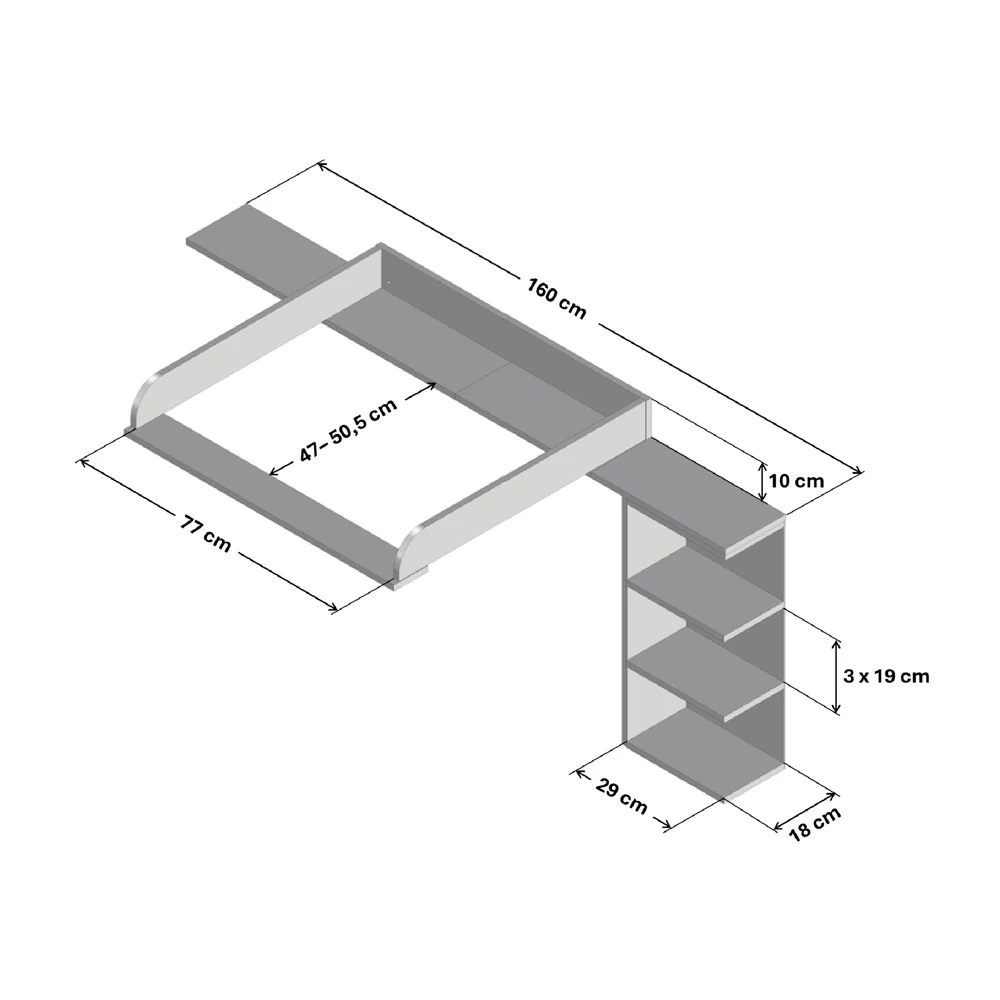 Wickelaufsatz Malm 6er mit Stauraumregal - Image 10