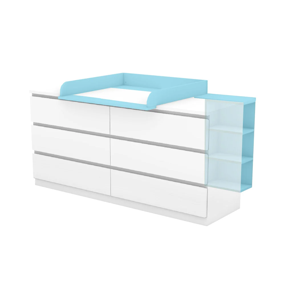 Wickelaufsatz Malm 6er mit Stauraumregal - Image 8