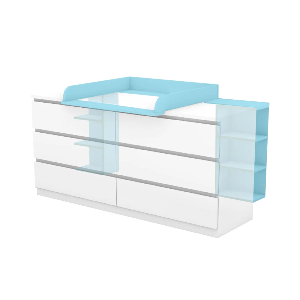 Wickelaufsatz Malm 6er mit Stauraumregal - Image 9